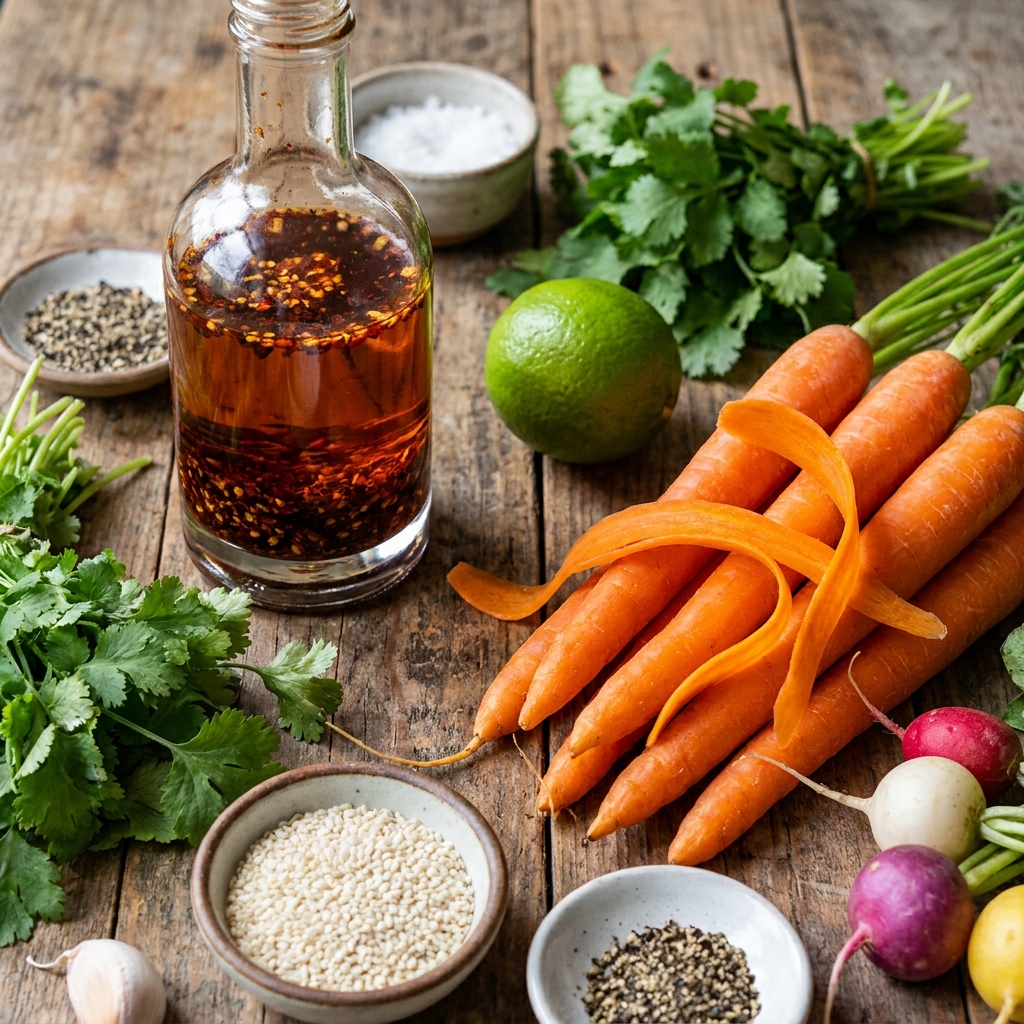 Chili crisp carrot ribbon salad recipe