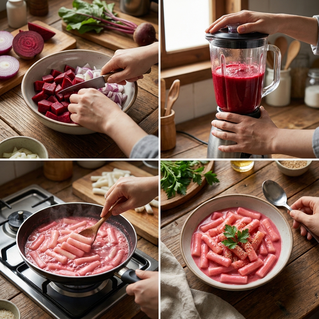 Rose tteokbokki recipe