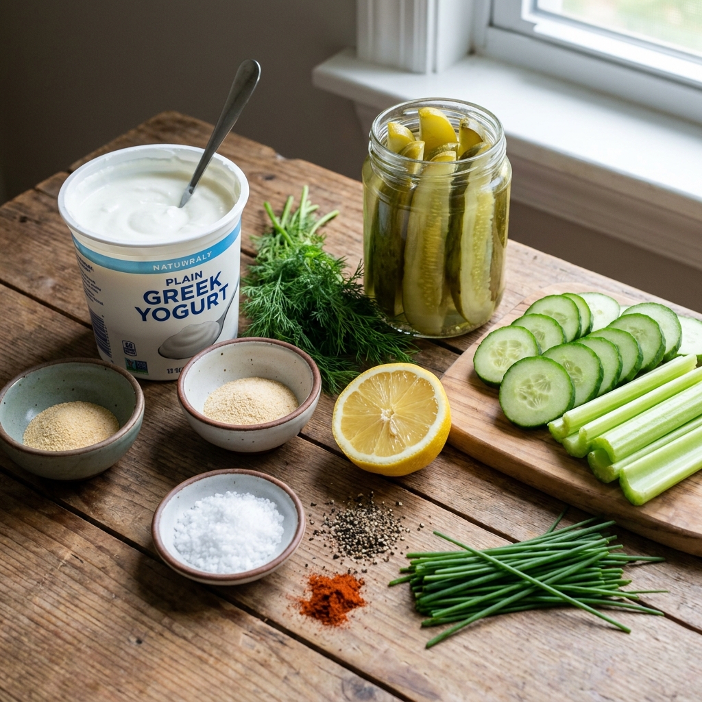 Protein Dill Pickle Dip