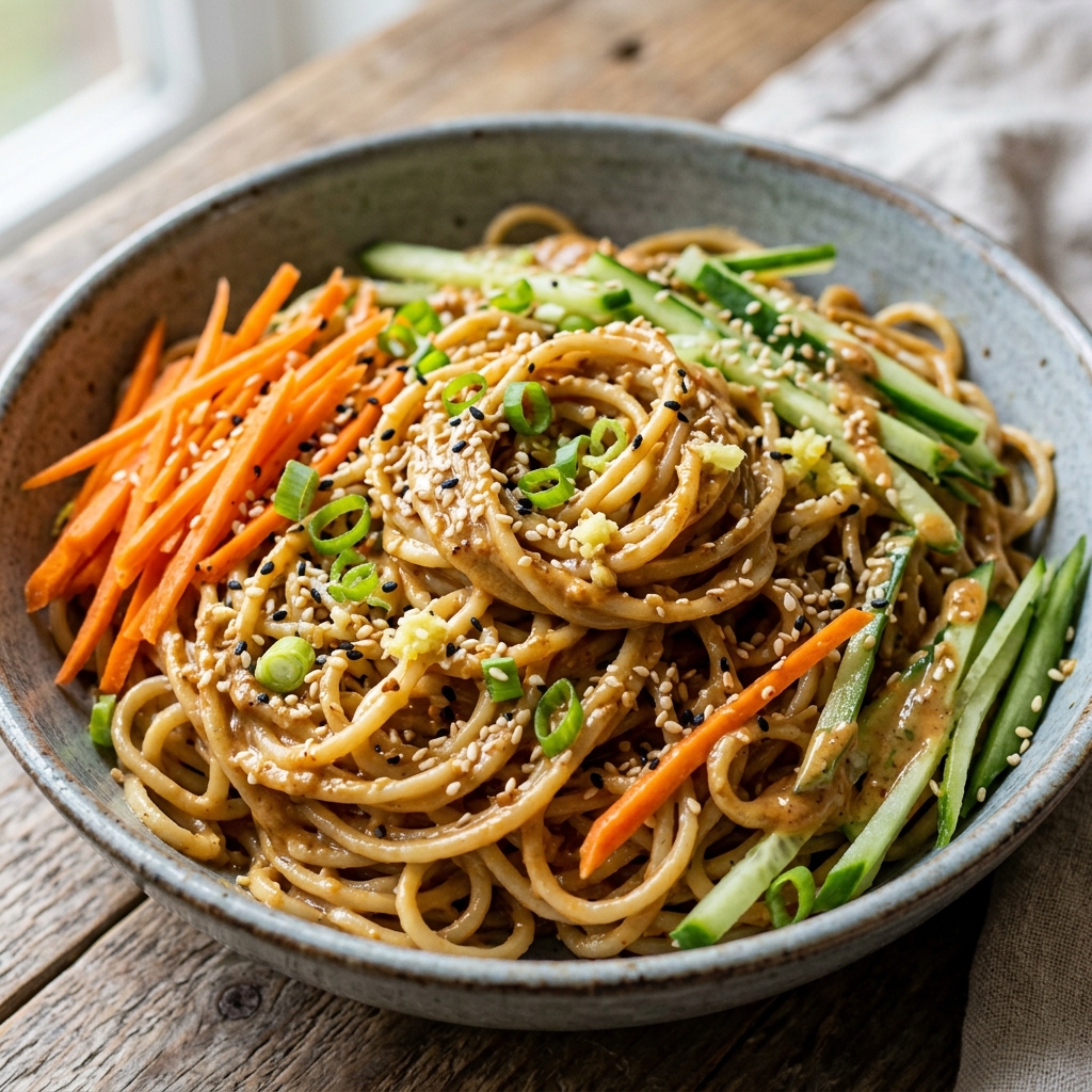 Cold Peanut Ginger Noodles Recipe