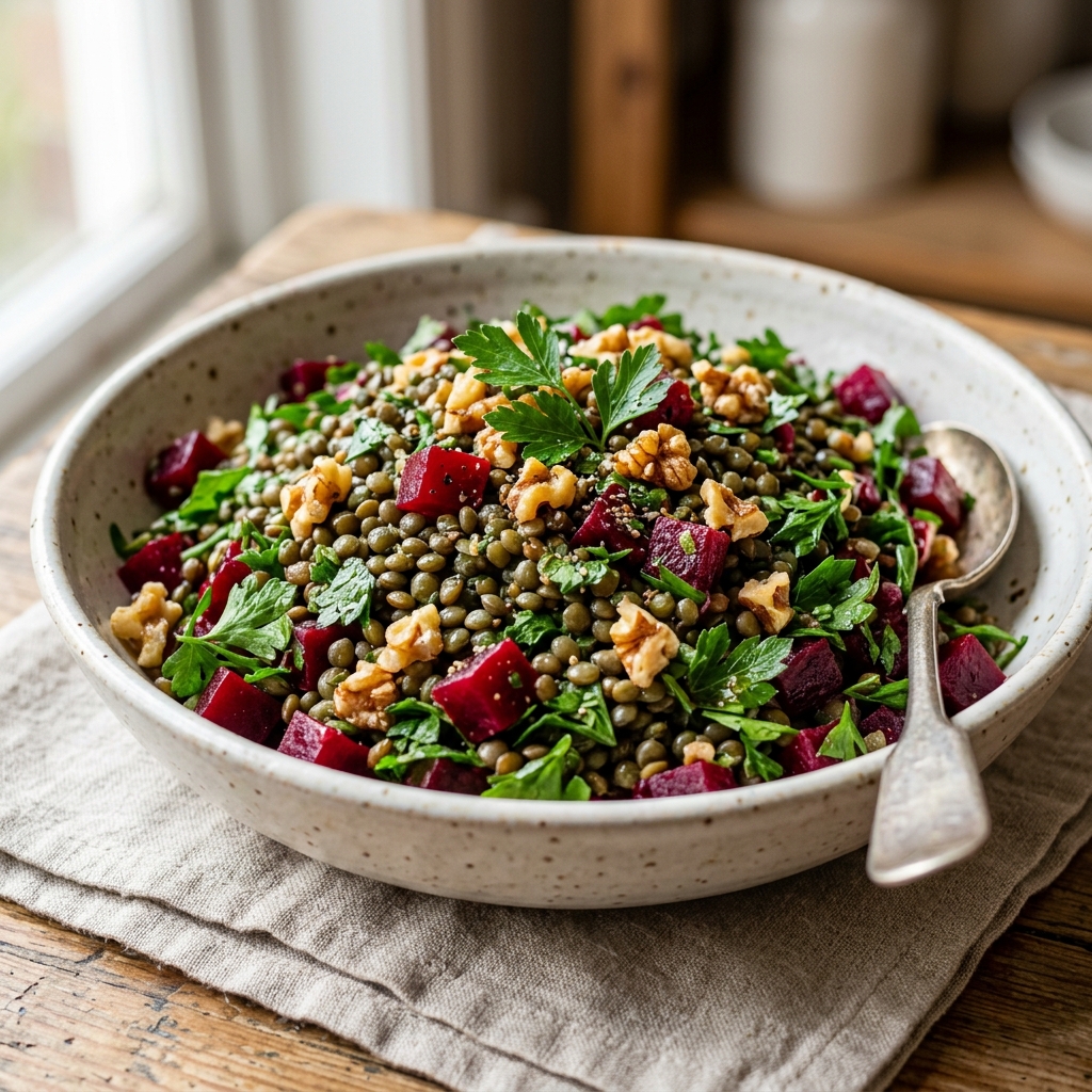 No-Cook Beet and Lentil Salad Recipe