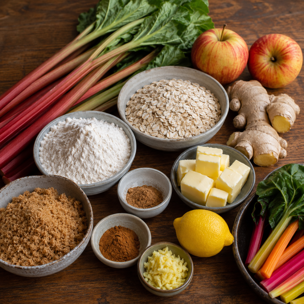 Rhubarb Apple And Ginger Crumble Recipe