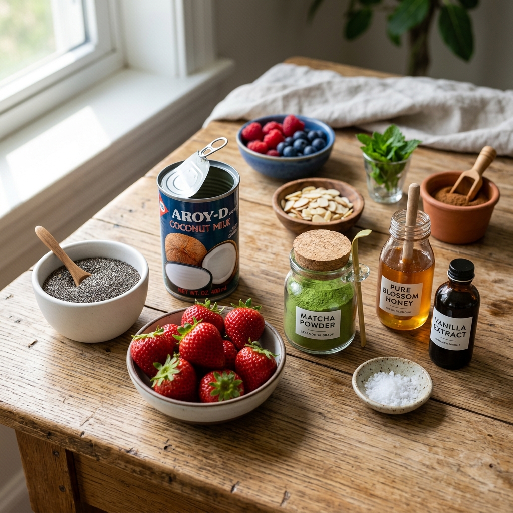 Strawberry Matcha Chia Pudding Recipe