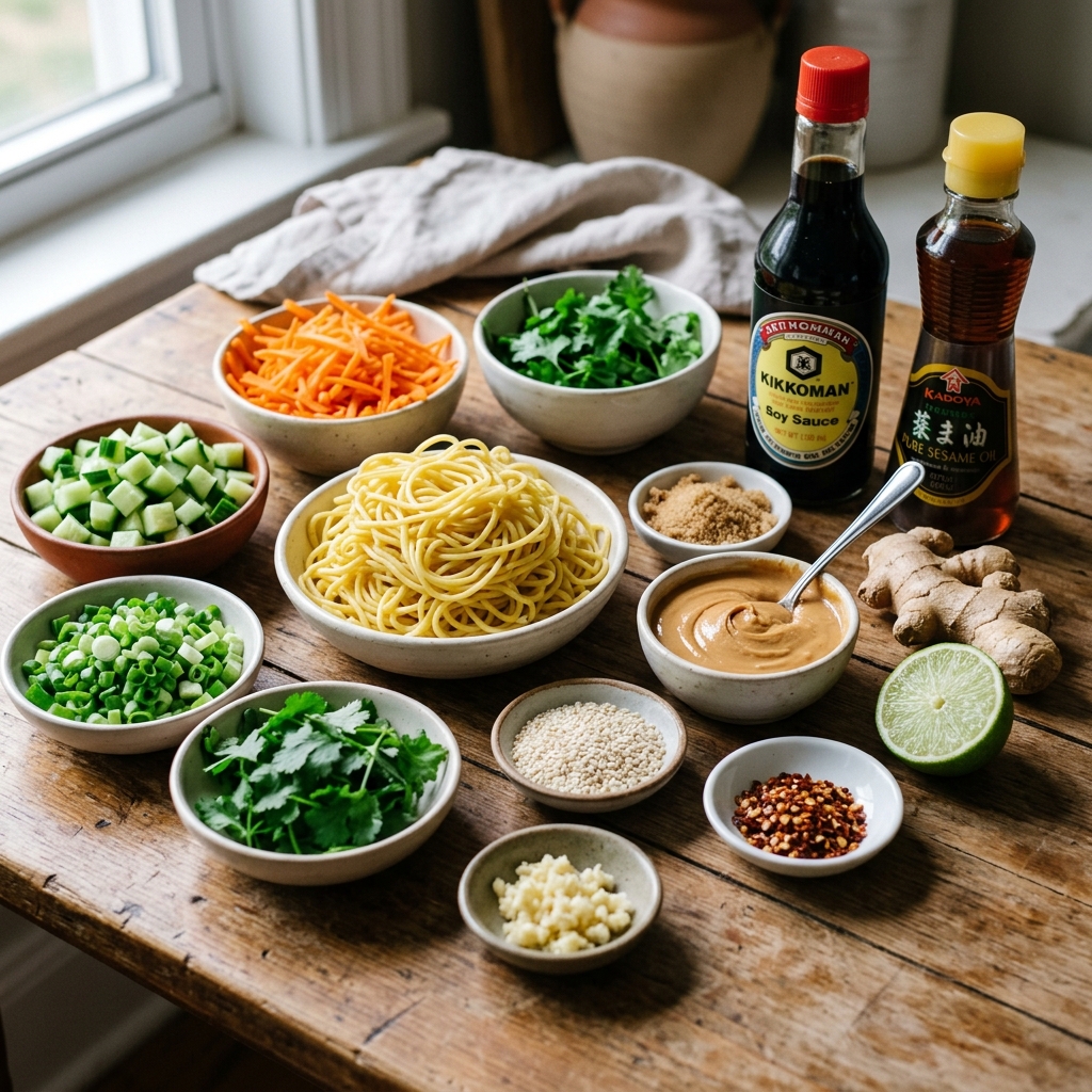 Cold Peanut Ginger Noodles Recipe