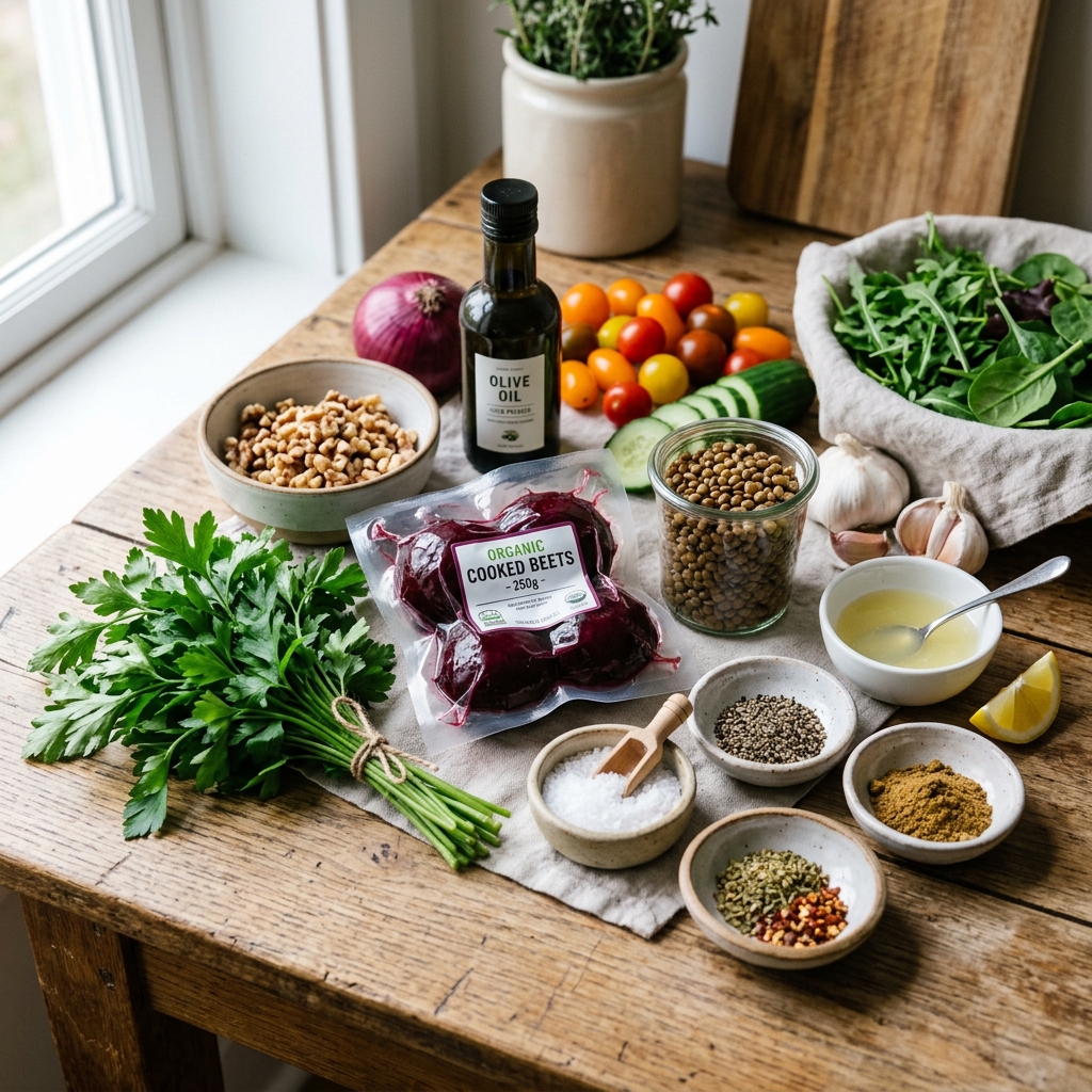 No-Cook Beet and Lentil Salad Recipe