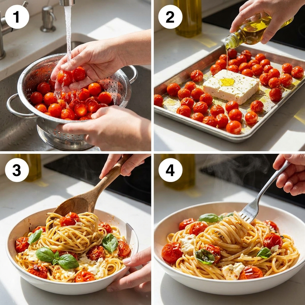 tiktok tomato feta pasta recipe