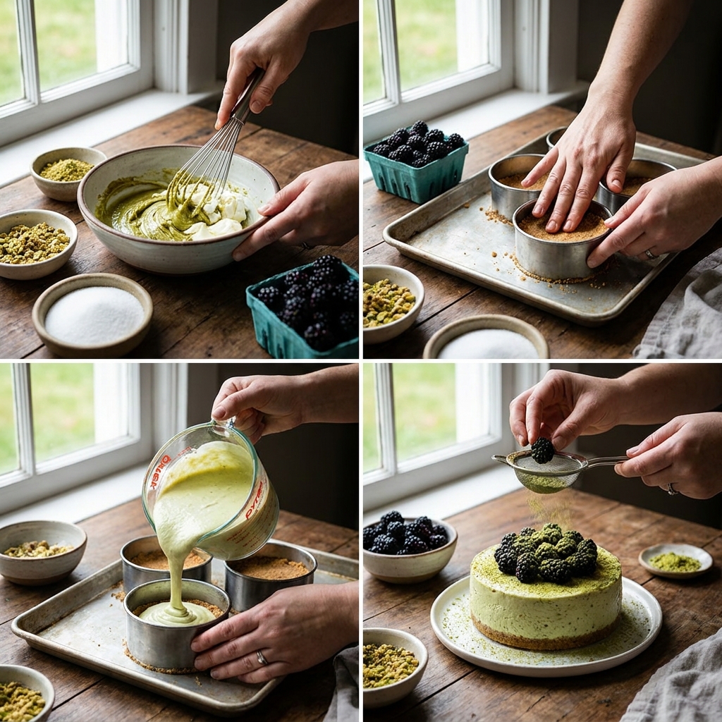 Pistachio Blackberry Cheesecake Towers Recipe: Elegant Dessert 2026 14 pistachio blackberry cheesecake towers recipe