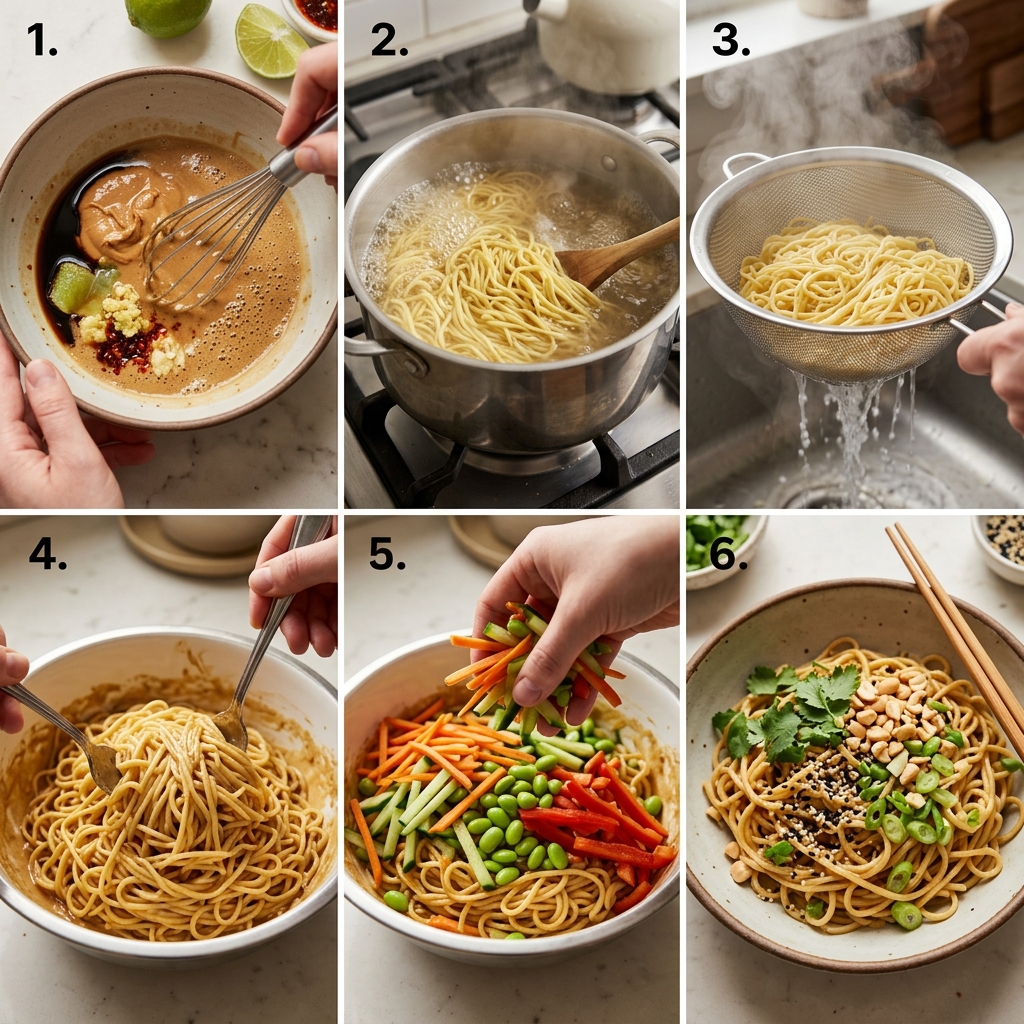 Cold Peanut Ginger Noodles Recipe