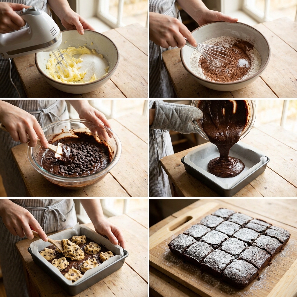 chocolate chip cookie dough brownie bites