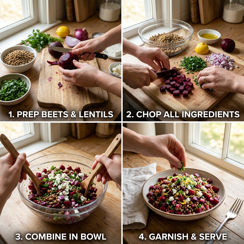 No-Cook Beet and Lentil Salad Recipe