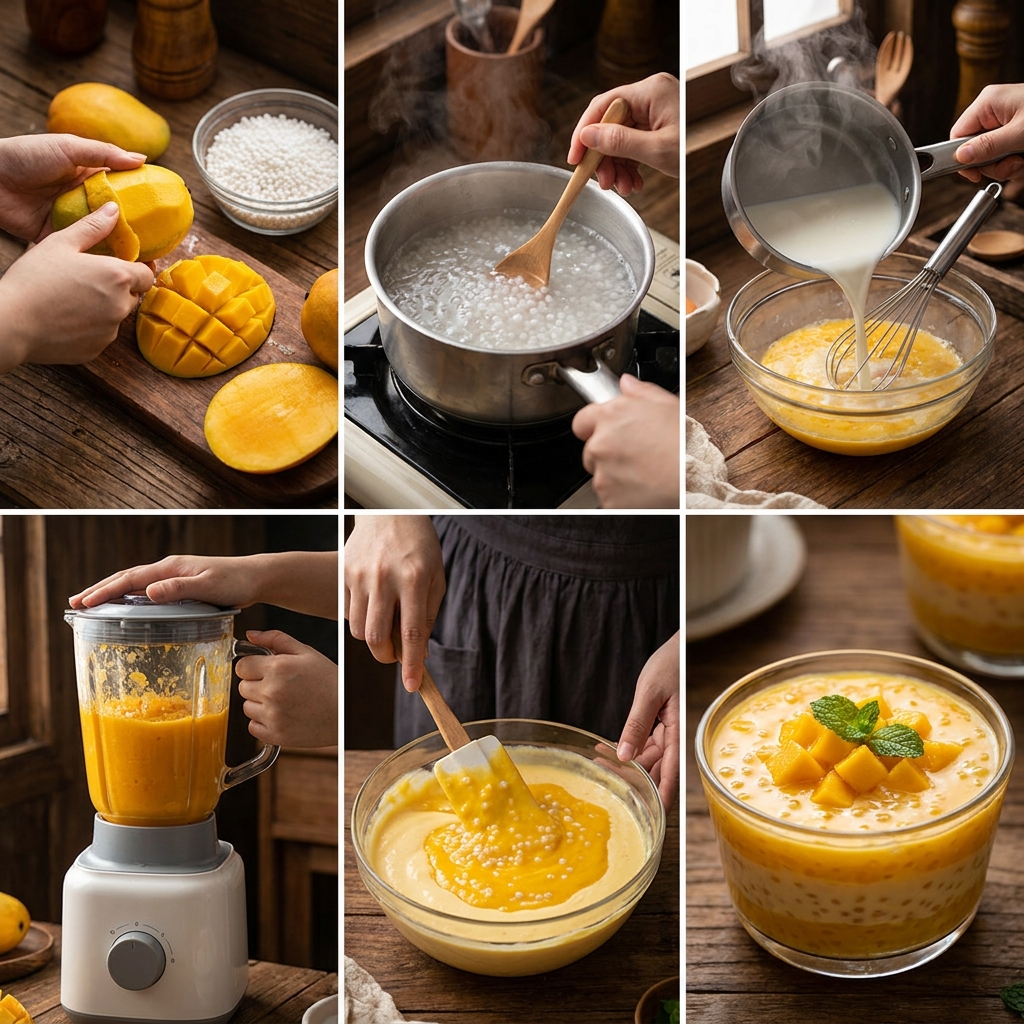 mango sago pudding recipe