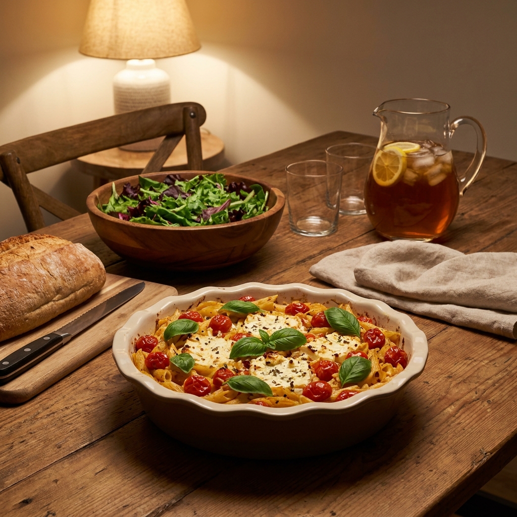 tiktok tomato feta pasta recipe