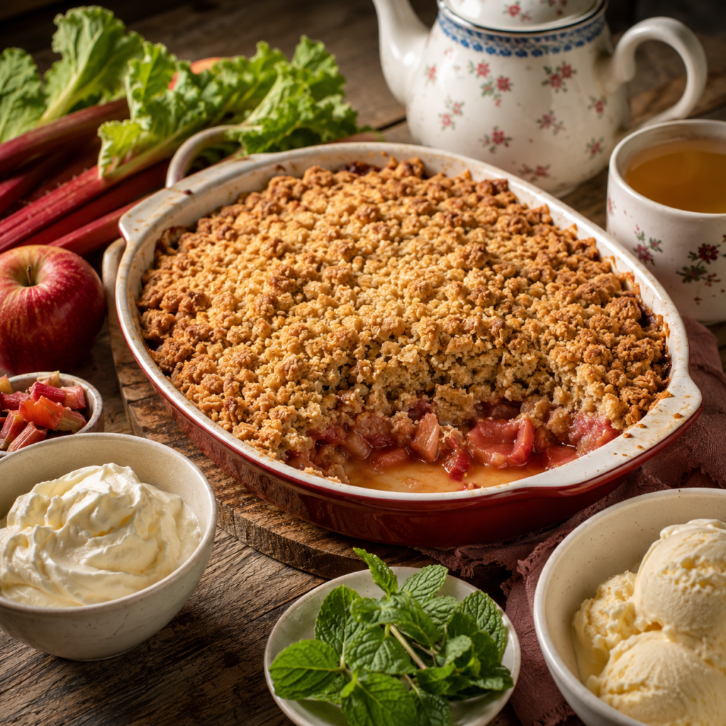Rhubarb Apple And Ginger Crumble Recipe