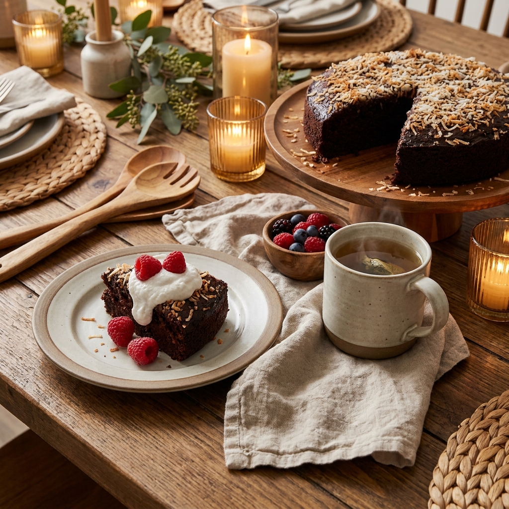 healthy chocolate coconut snack cake gluten free