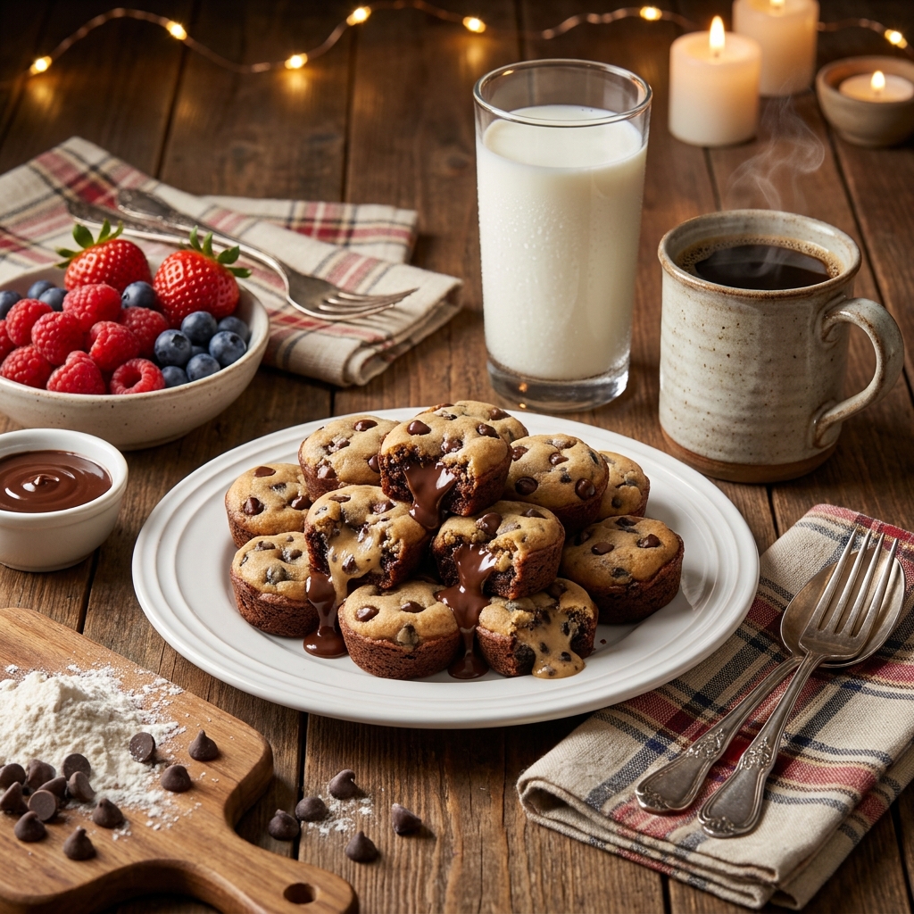 chocolate chip cookie dough brownie bites